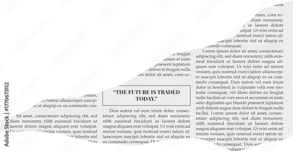 Naklejka premium A torn finance newspaper on a transparent background.