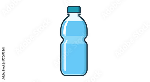 Stylized still mineral water bottle for healthy hydration concept and wellbeing visuals