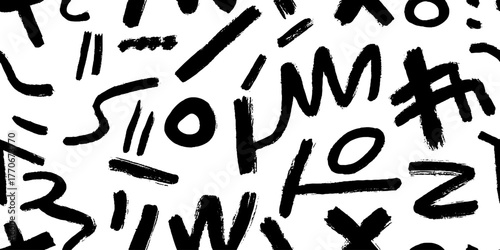 Minimalist black and white abstract brushstroke pattern design for artistic backgrounds