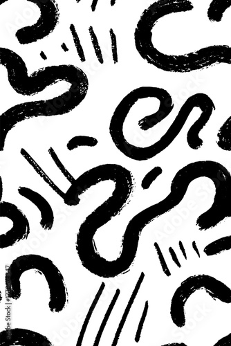 Minimalist abstract black and white cloud pattern for artistic design