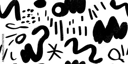 Minimalist black and white abstract cloud patterns for artistic design and decor