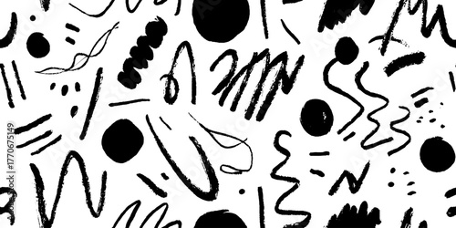 Modern minimalist abstract design with monochrome dots and spots for creative backgrounds