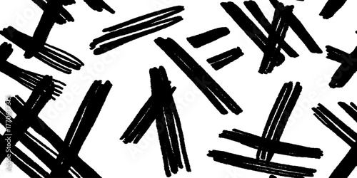 Minimalist abstract black and white hand-drawn hat pattern for creative design