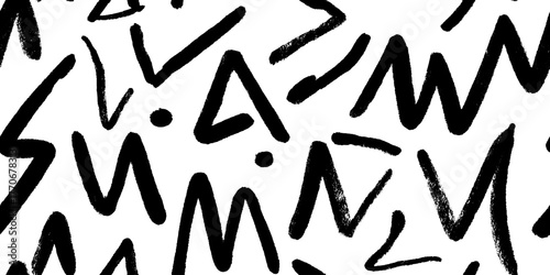 Minimalist abstract black and white lightning bolt pattern for modern design