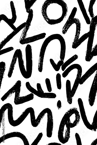 Chaotic abstract lightning bolt pattern design in black and white