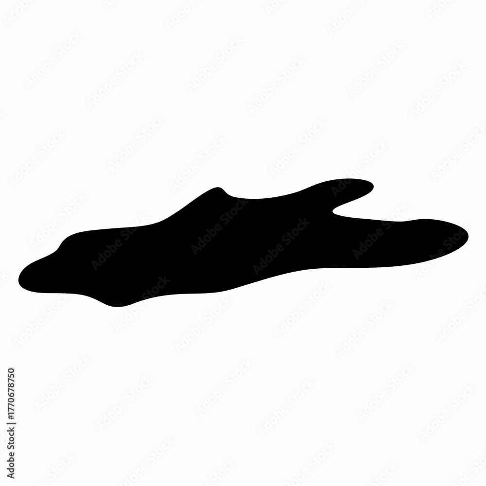 Obraz premium Abstract black blotch on a white background creating dynamic visual interest