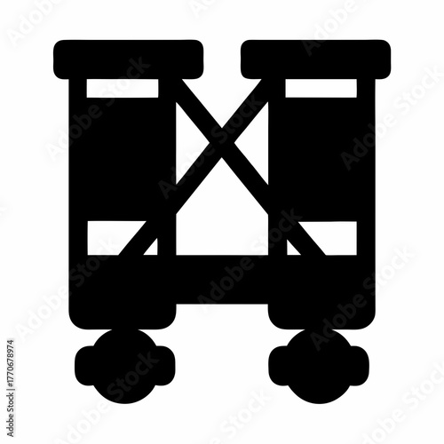 Stylized Binoculars Silhouette Icon Representing Optics for Observation and Navigation