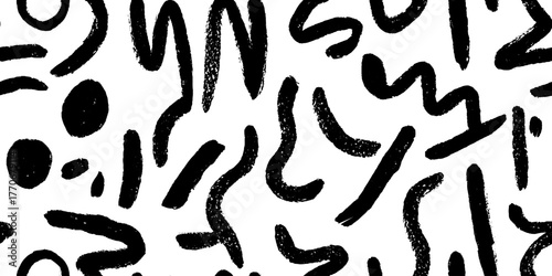 Minimalist abstract black and white pattern with oranges for modern design projects