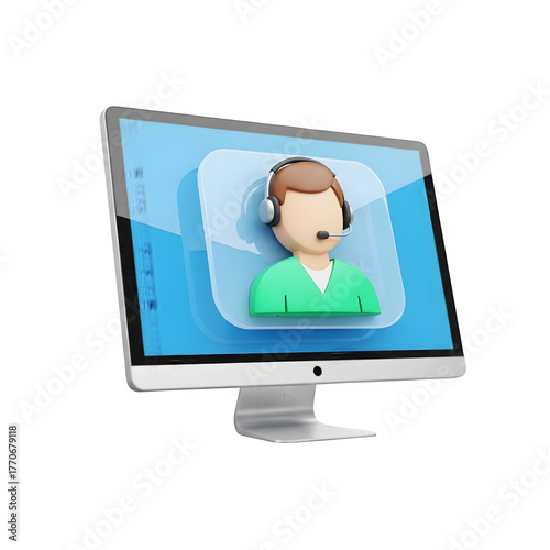 3D Realistic Help Desk Icon | Customer Support and Service Assistance