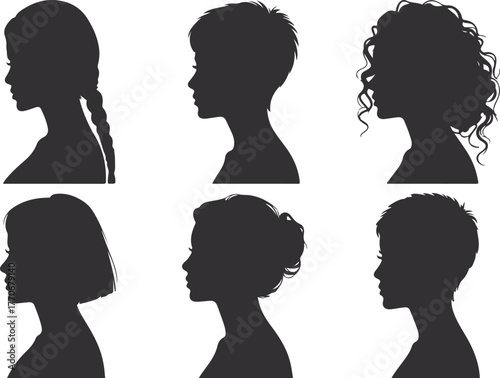 Women Hairstyles Silhouettes