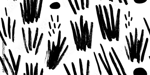 Minimalist black and white sand grains pattern for modern design