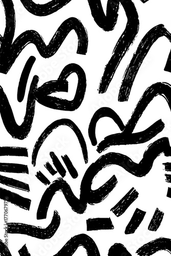 Minimalist abstract pattern of sea waves in black and white for modern design