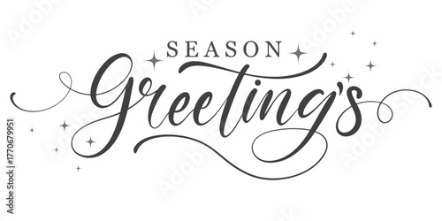 Season greetings. Hand lettering Christmas text. Vector eps