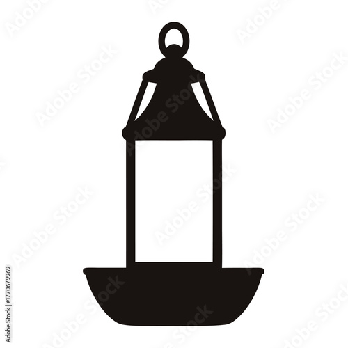 Black silhouette of ornate bird feeder against a white background vector