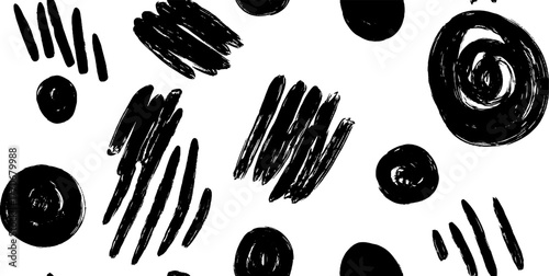 Minimalist abstract black and white snow dot pattern for design