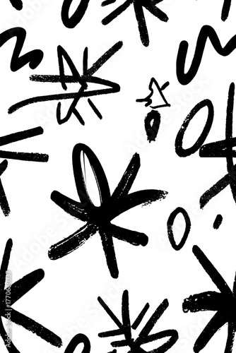 Minimalist black and white abstract star pattern for creative design projects