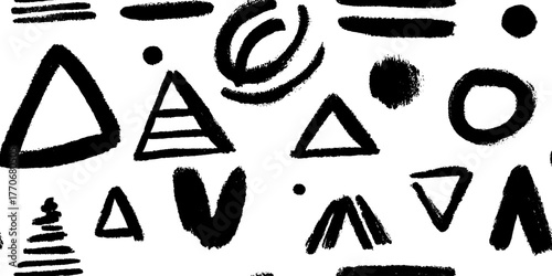 Minimalist abstract black and white triangle pattern for design and decoration