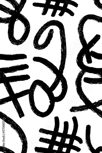 Minimalist abstract black and white wavy intersections for modern design