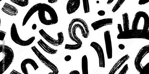 Minimalist abstract black and white pattern with dynamic wind line motifs for modern design