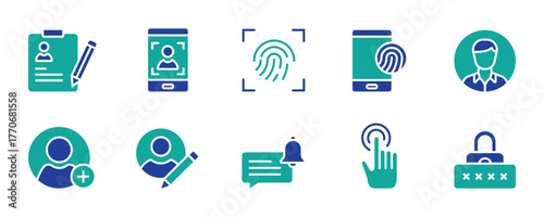 User account line editable icon set. Containing profile, login, avatar, connect, password, username, add friend and more. Editable stroke. Vector illustration
