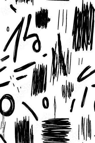 Minimalist black and white abstract pattern with wood fiber texture for modern design