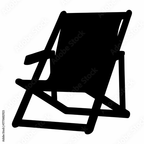 Silhouette of a classic beach chair evoking summer relaxation and vacations