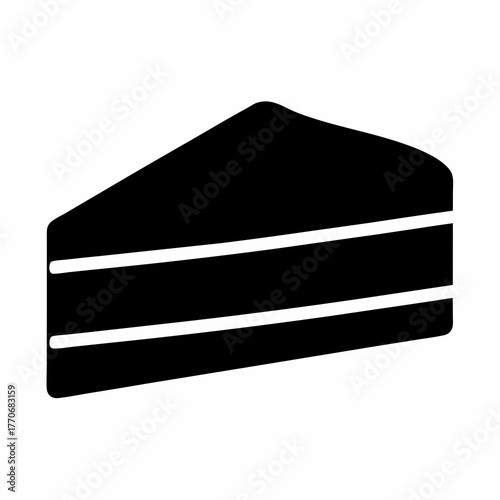 Delicious looking piece of cake icon with distinct layers inside the slice
