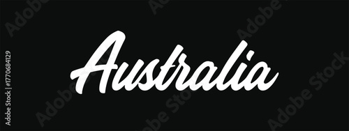Australia Country Name Hand Lettering Vector Bold Cursive Typography for Stickers Apparel Posters and Digital Art