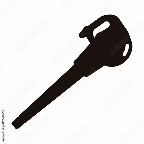 Silhouette of a leaf blower on a white background for yard work