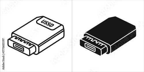 Black and white illustration of a ussd drive for websites