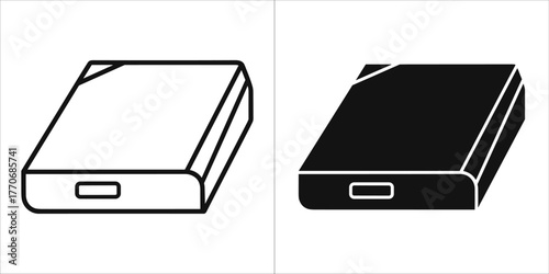 Hard disk icon, a data storage device used for storing and retrieving digital information