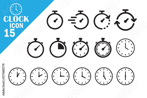 Time Tracking and Schedule Icons Vector
