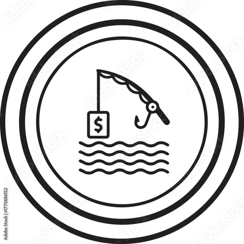 Phishing cyber threat icon