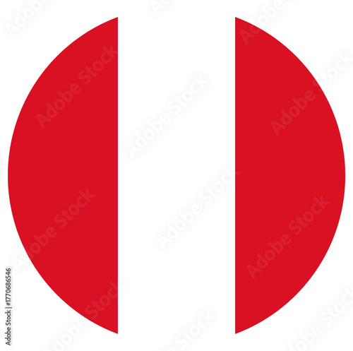Free Download Round civil flag of Peru isolated in circle shape. - GFXLoad