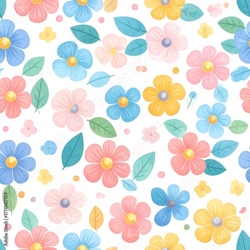Pastel floral seamless pattern