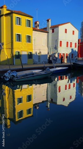 Colorful Houses of Burano Island, Venice, Italy