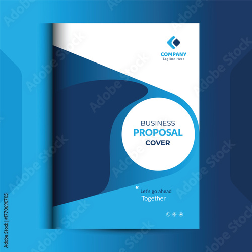 Blue Proposal cover Design Template concepts are adept for corporate Business	
