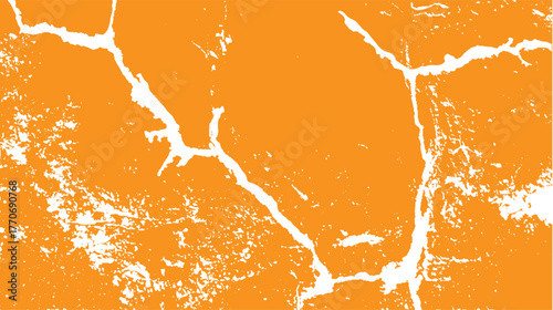 Abstract orange grunge background with yellow liquid and golden champagne bubbles. Fresh citrus juice splash on an orange grunge texture background with a vibrant paint pattern.