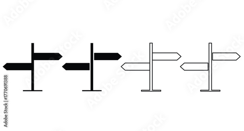 Signpost simple minimalist Vector icon.