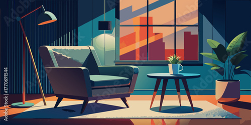 Modern restaurant interior design featuring comfortable wooden chairs and tables next to a window