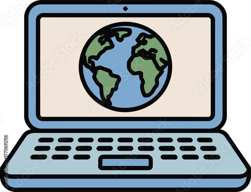 Simple train station stop icon with blue and black outline