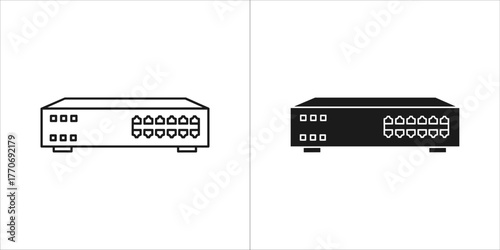 Black switch icon in flat style router vector illustration