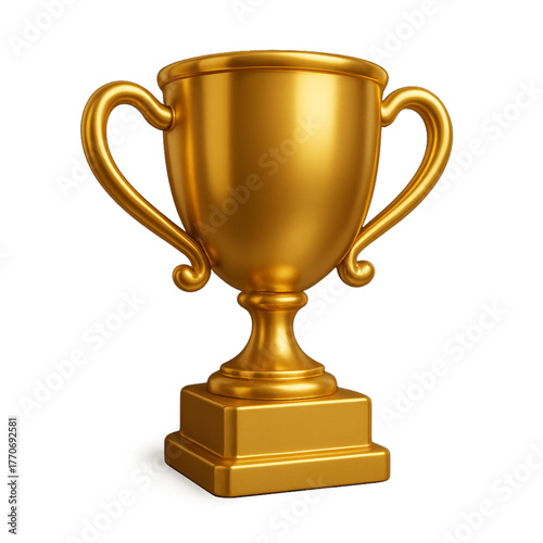 Golden Trophy Award Achievement Success Winner 3D Transparent Icon