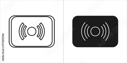 Wireless signal icon, symbol of wifi connection technology