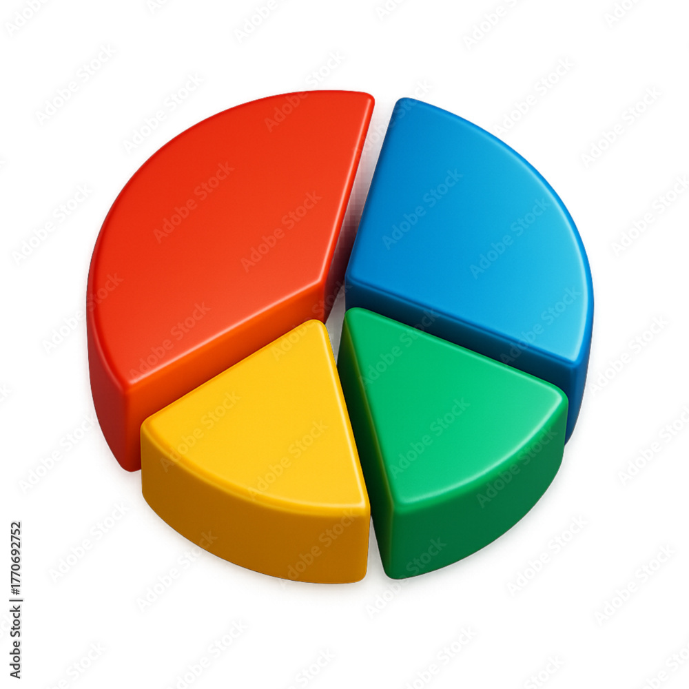 Obraz premium Pie Chart Business Analytics Financial Report 3D Transparent Icon