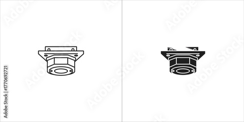 Db25 connector illustration, a vintage computer port icon