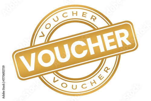 voucher golden Round stamp element transparent png file	