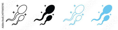 Sperm cells vector illustration for science and biology. Cartoon sperm for reproductive health, fertility, and conception concepts. Human anatomy and medical design element. 