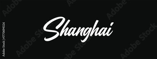 Shanghai Hand Lettering Vector – Bold Cursive City Design