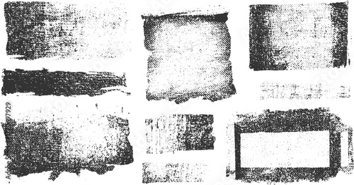 Textured distressed grunge paper shapes vector
